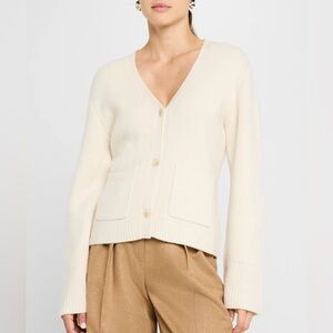 Nadaam Cream Cardigan Button Down Sweater